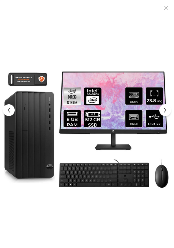 HP PRO TOWER 290 G9 AE6D3A1EAS002 İ3 12100 8GB RAM 256GB SSD 23.8'' FDOS MASAÜSTÜ PC